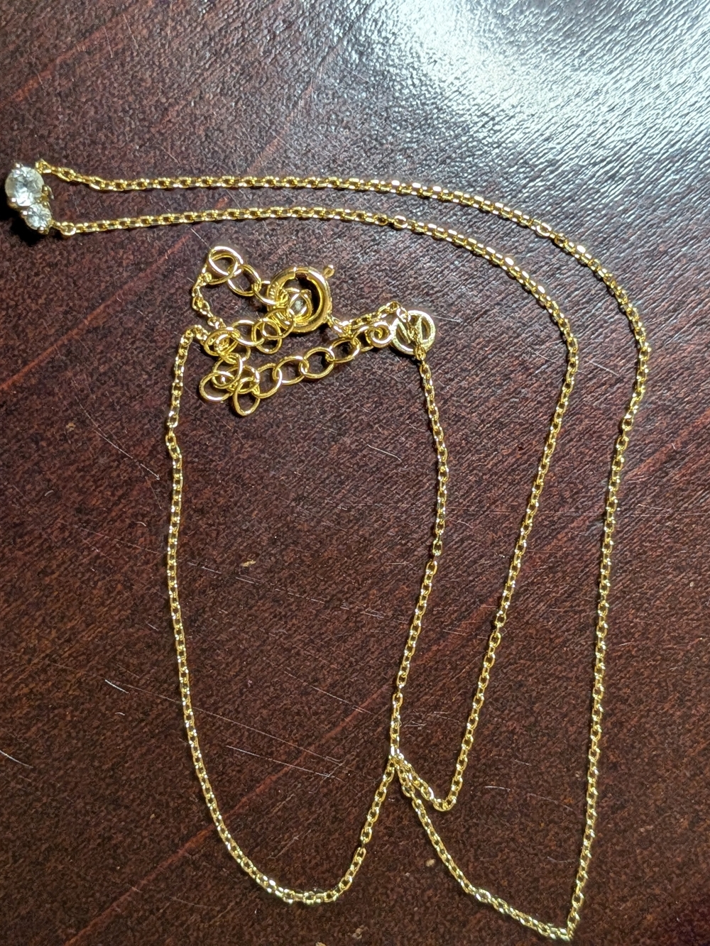 Mejuri Set Gold Hue 14k Gold Necklace & 18k Vermeil White Topaz Stud Earrings - Picture 11 of 15
